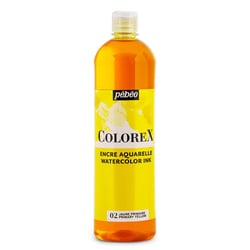Encre aquarelle - Jaune primaire - Pébéo - Colorex - Calligraphie, dessin - 1L