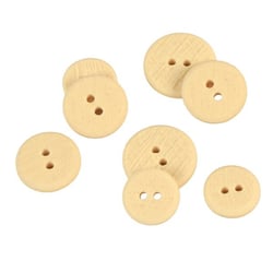 Lot de 6 boutons 2 trous texturé beige clair