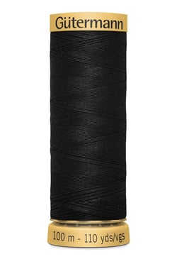 lot de 5* 100m de fil coton Gutermann - Att 301 - 5201-noir
