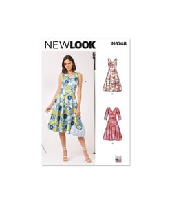 Patron New Look 6748 - Robe col en V du 36 au 46 (FR) taille n°FR 36-46