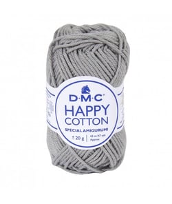 Pelote de 20Gr - coton spécial Amigurumi HAPPY COTTON - PPSC - Oeko Tex- Dmc 759 Gris
