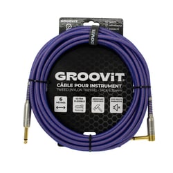 CABLE JACK 6.35 D/C - 6M - NYLON TRESSÉ VIOLET - GROOVIT®