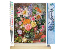 Peinture par Numéro Figured'Art - Explosions de Fleurs - Kit de Loisir Créatif DIY Numéro d'Art Complet - 40x50cm toile roulée + châssis en bois à monter