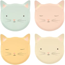 8 Assiettes Chat Pastel