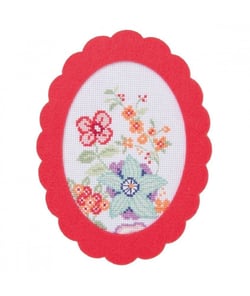 Kit Point de croix ~ Fleurs Vrille ~ Flower Power - Rico Design Rouge