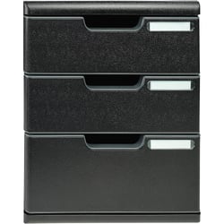 Module de classement Modulo Ecoblack 3 tiroirs fermés - Noir - Exacompta