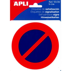 Étiquette de signalisation - Interdit de stationner - 11,4 x 11,4 Cm - Apli