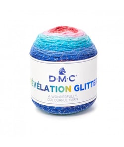 Pelote de laine REVELATION GLITTER pour étoles - DMC Wonder 501 Bleu