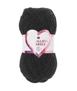 Pelote à tricoter CREATIVE CHENILLOVE SPARKLE - 100gr - Rico Design 06 Noir