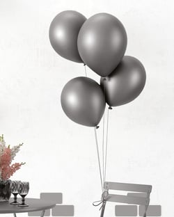 Ballon chrome Ø 30cm - lot de 10 - argent