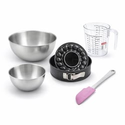 Set à pâtisserie 1 moule à savarin antiadhésif 2 bols à mixer 1 verre mesureur et 1 spatule Zenker Black Metallic
