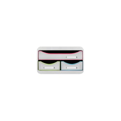 Module de classement Small-Box 3 tiroirs Black Office - Blanc/arlequin - Exacompta