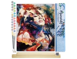 Peinture par Numéro Figured'Art - Femme aquarelle - Kit de Loisir Créatif DIY Numéro d'Art Complet - 40x50cm toile roulée + châssis en bois à monter