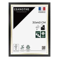Cadre photo Actual noir doré 30x40 cm