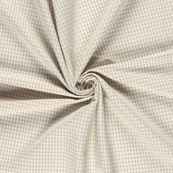Tissu Bengaline de Viscose Mini Rayures blanc sur fond Ecru