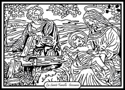 Tableau velours a colorier LA SAINTE FAMILLE ( GIOVANNI) Sericolor
