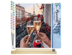 Peinture par Numéro Figured'Art - Santé des Amoureux à Paris - Kit de Loisir Créatif DIY Numéro d'Art Complet - 40x50cm toile roulée + châssis en bois à monter