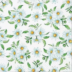 4 serviettes en papier découpage collage 33 cm FLEUR MARGUERITTE FLSS 111