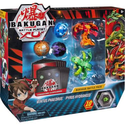 Bakugan battle planet - battle pack ventus phaedrus et pyrus hydranoid : 5 boules - 10 bakucores - spin master 20115151
