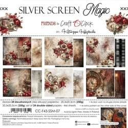 24 papiers scrapbooking 20 x 20 cm Craft O' Clock SILVER SCREEN 07