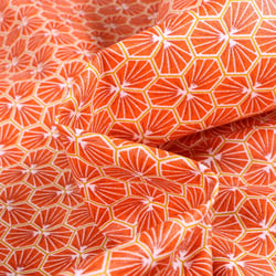 Tissu Coton enduit Riad sur fond Orange
