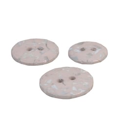 Lot de 3 boutons rond bouteilles recyclées 2 trous gris cendre