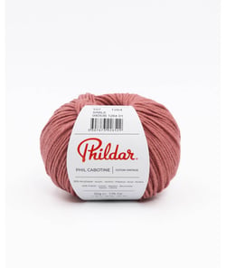 Pelote Phil Cabotine - Fil à tricoter d'été doux et légèrement blanchi - Phildar Vieux Rose