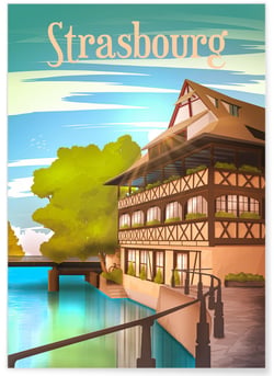 Affiche ville Strasbourg | A3 : 29,7x42cm