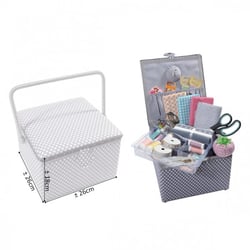 Boîte à couture carrée L26xH19cm coq