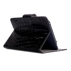 Housse Universelle Simili Peau Crocodile Tablette 7 Pouces Rabat Pression Noir