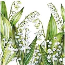 Lot de 4 serviettes en papier découpage collage 33 cm FLEUR MUGUET F 101