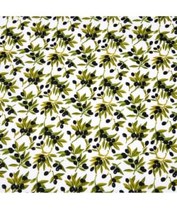 Tissu coton olives noires de 135 cm de largeur Blanc vendu par 50 cm