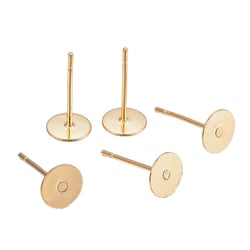 20 Clous de Boucles d'oreilles metal doré en Acier Inoxydable 304 Tête plate 6 mm - puce