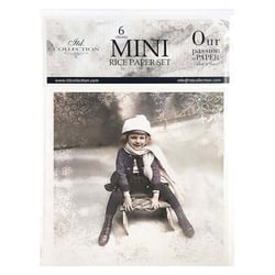 Lot de 6 papiers de riz assorties 14,8 cm Itd Collection ENFANT VINTAGE 87