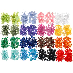 Mini-mosaïques, dim. 5x5+10x10 mm, ép. 2 mm, 800 gr, 32x25 gr/ 1 Pq.
