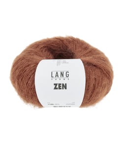 Pelote de Laine, Alpaga et Soie à tricoter ZEN - 25GR - Lang Yarns 0076 Marron cognac