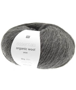 Pelote de laine à tricoter Essentials Organic Wool Aran - Rico Design 05 Gris Anthracite