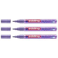 Lot de 3 marqueurs peinture permanente EDDING pointe ronde 1-2 mm - Violet Métallisé