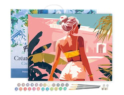 Peinture par Numéro Figured'Art avec Cadre - Balade estivale - Kit de Loisir Créatif DIY Numéro d'Art Complet - 40x50cm toile tendue sur châssis