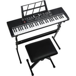 LALAHO - GEP-110 - Clavier numérique - 61 touches noir avec support et banc