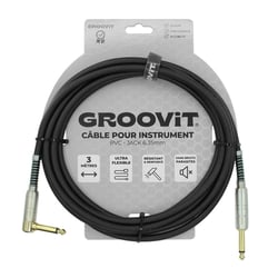 CABLE JACK 6.35 D/C - 3M - D7MM - PVC BLACK - GROOVIT®