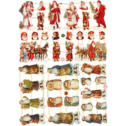 Découpes vintage, Père Noël, feuille 16,5x23,5 cm, 2 flles/ 1 Pq.