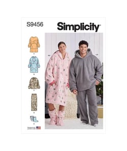 Patron Simplicity 9456 - Sweats à capuche, pantalons et chaussons surdimensionnés unisexes du 40 au 58 FR taille n°FR 40-58
