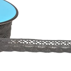 Bobine 25m dentelle éventail 19mm gris moyen
