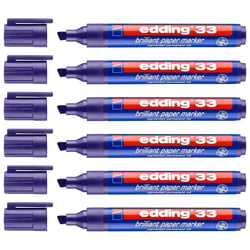 Lot de 6 marqueurs permanents pointe biseautée 1-5 mm - EDDING - Violet