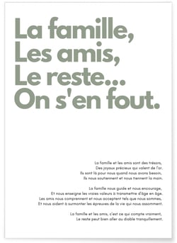 Affiche La famille, les amis... | A3 : 29,7x42cm