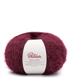 Phil Hairy – Pelote fil poilu duveteux Phildar 100 g Lie de Vin