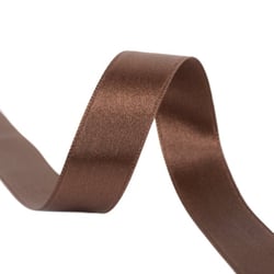 Bobine 40m ruban satin double face fabriqué en France marron chocolat