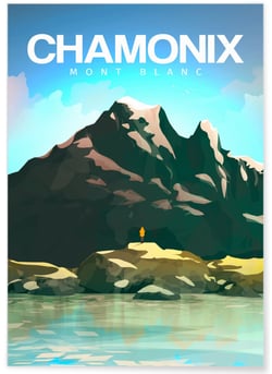 Affiche ville Chamonix-Mont-Blanc | A3 : 29,7x42cm
