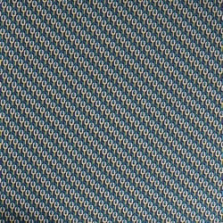 Tissu Satin imprimé Motif chaîne vert et bleu sur fond Noir